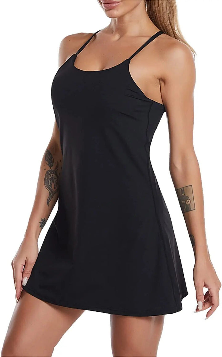 Liana | Women's Active Sports Dress with Shorts and Pockets