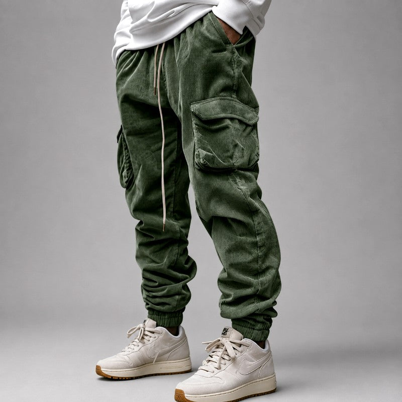 Men's Corduroy Cargo Jogger Pants