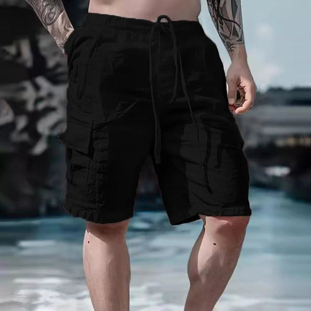 Silas | Men's Linen Shorts with Wide Legs and Drawstring
