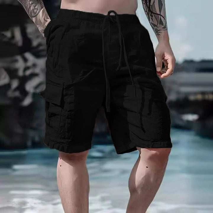 Silas | Men's Linen Shorts with Wide Legs and Drawstring