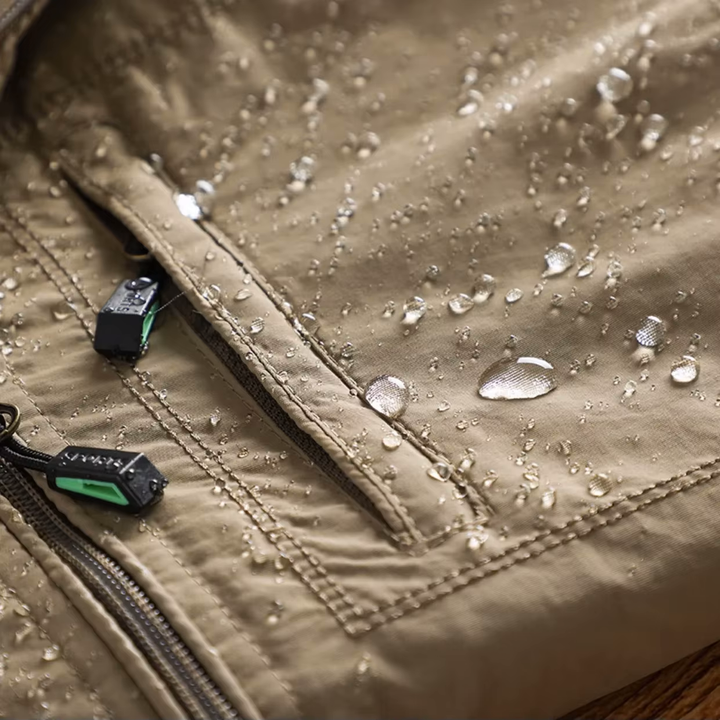 Men's Hooded Windbreaker Jacket with Drawstring Adjustment