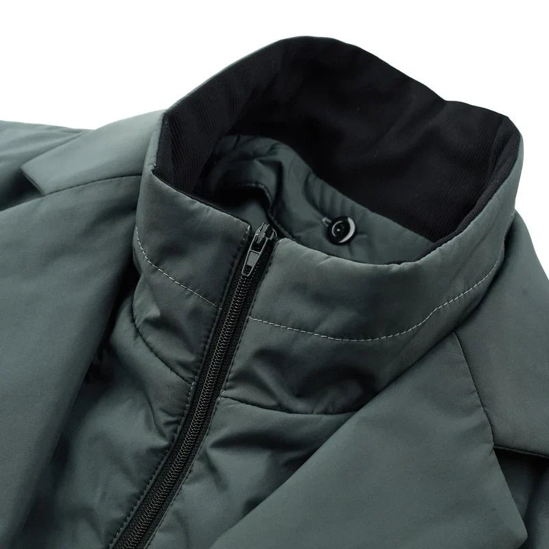 Men's Quilted Duck Down Blazer with Button-Front Design