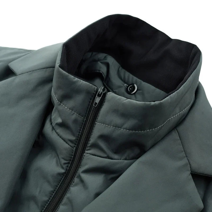 Men's Quilted Duck Down Blazer with Button-Front Design