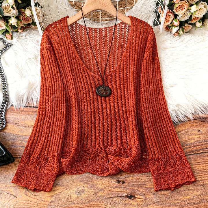 Women's Lightweight V-Neck Knit Sweater