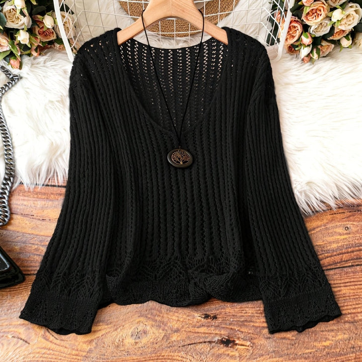 Women's Lightweight V-Neck Knit Sweater
