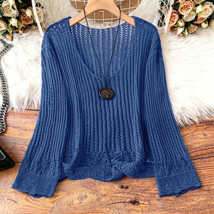 Women's Lightweight V-Neck Knit Sweater