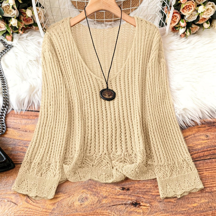 Women's Lightweight V-Neck Knit Sweater
