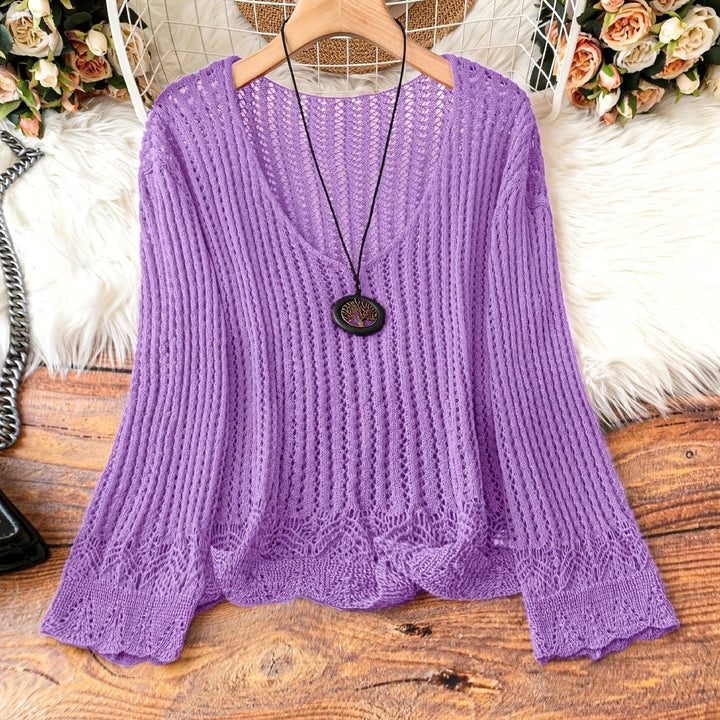 Women's Lightweight V-Neck Knit Sweater