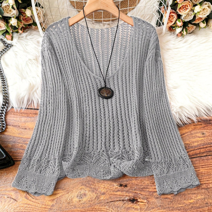 Women's Lightweight V-Neck Knit Sweater