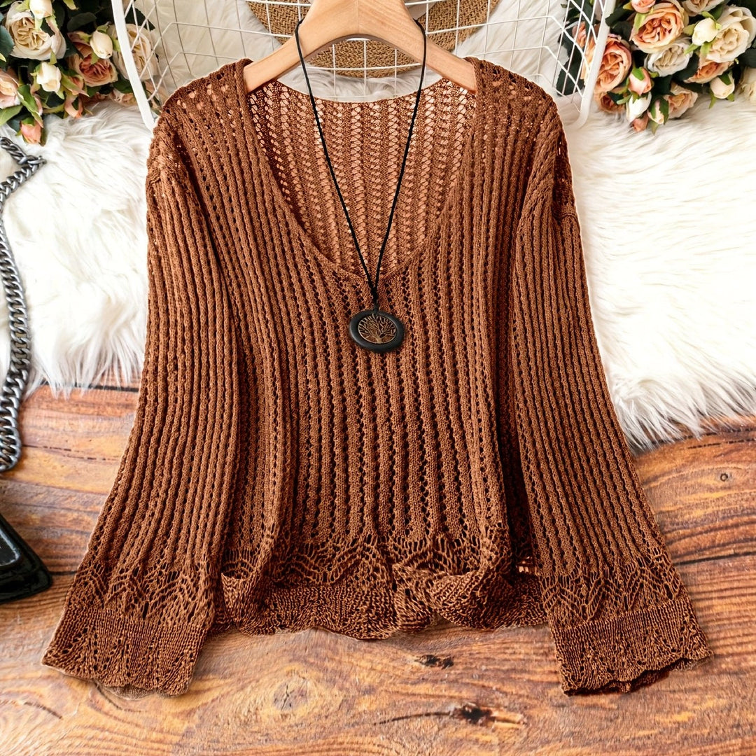 Women's Lightweight V-Neck Knit Sweater