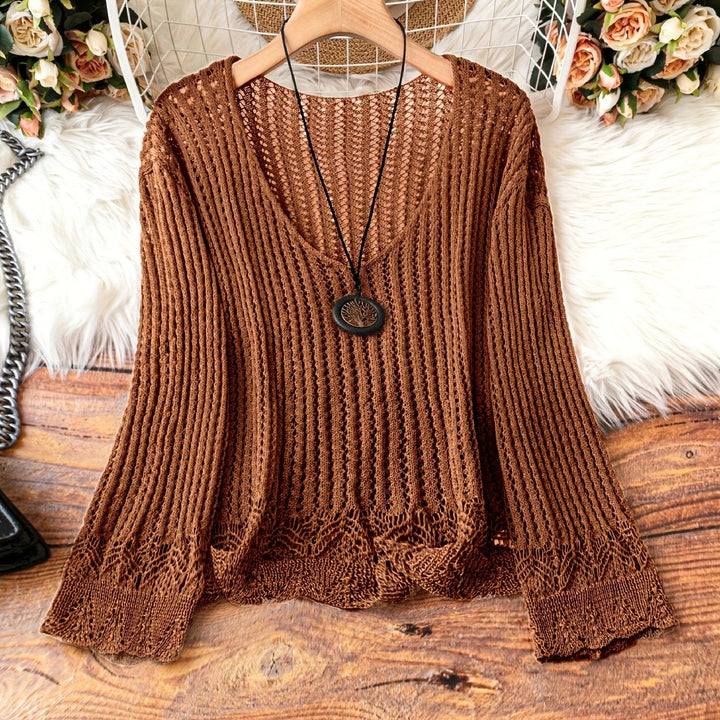 Women's Lightweight V-Neck Knit Sweater