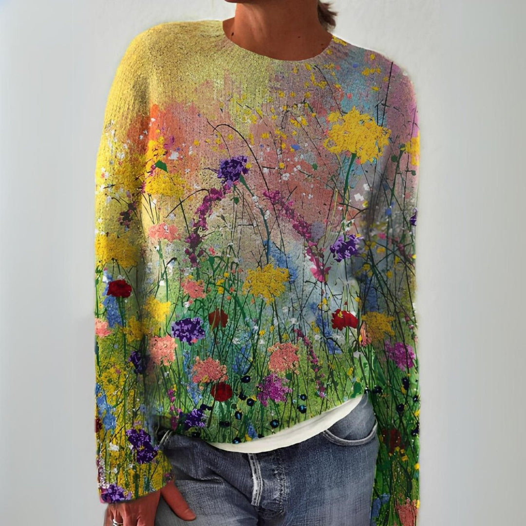 Women's Floral Knit Sweater