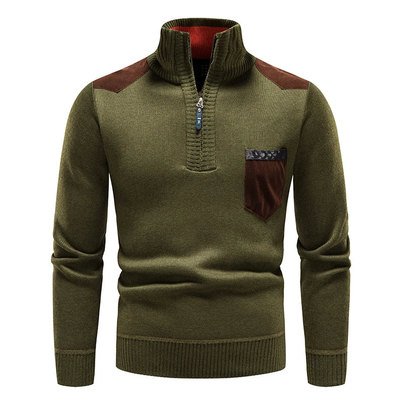 Men's Classic Knitting Sweater with Zipper for Stylish Comfort