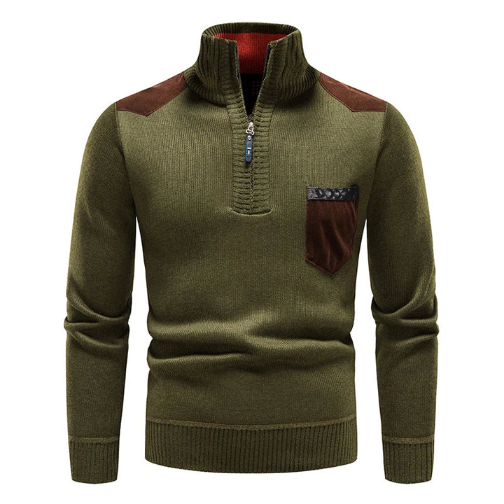 Men's Classic Knitting Sweater with Zipper for Stylish Comfort