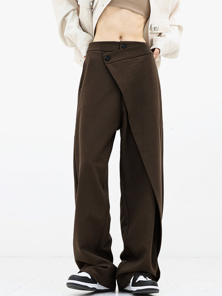 Women's Modern Wide Leg Asymmetrical Casual Chic Pants