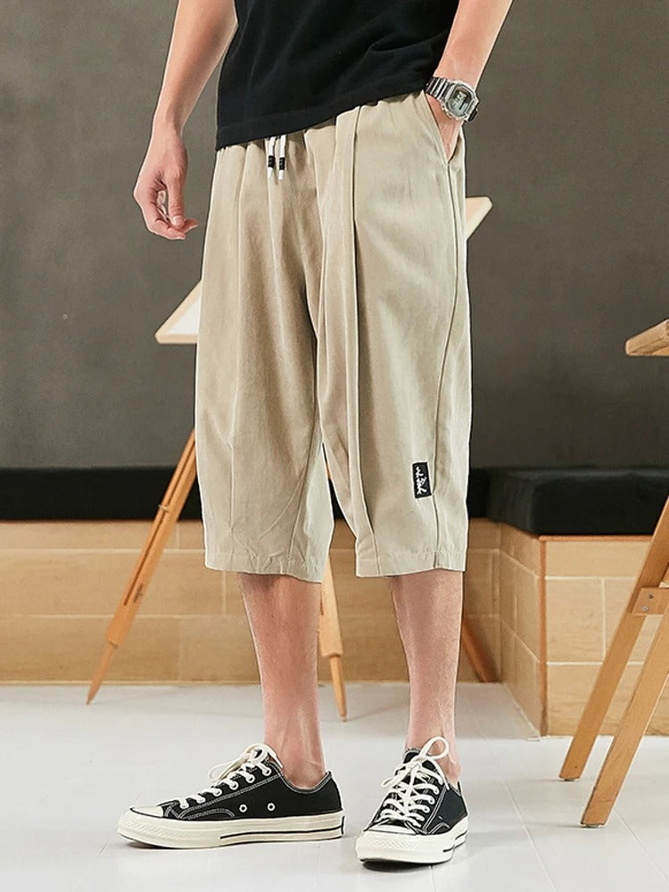 Men's Casual Wide Leg Cord Shorts for Comfortable Summer Wear