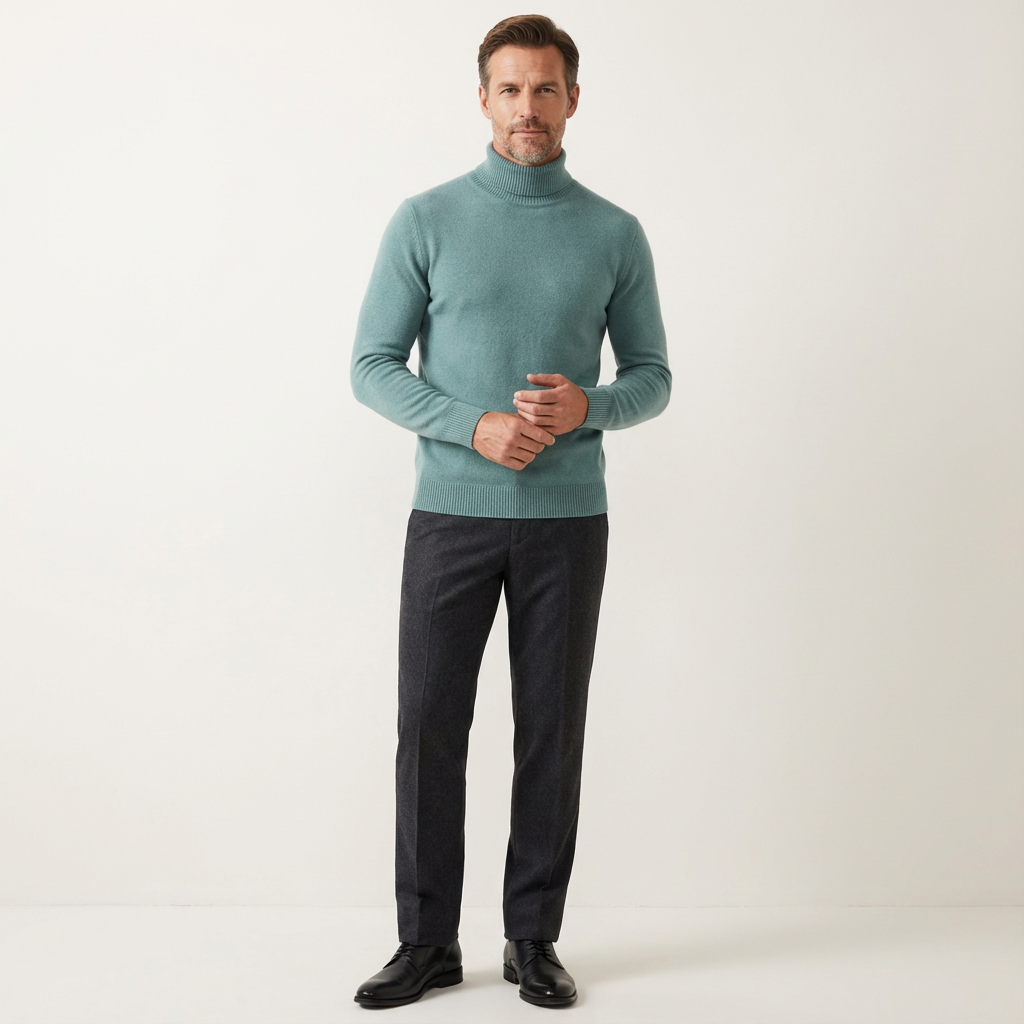 Men's Ribbed Roll-Neck Sweater