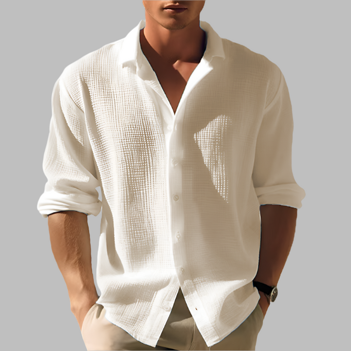 Men's Lightweight Solid Color Cotton Linen Shirt