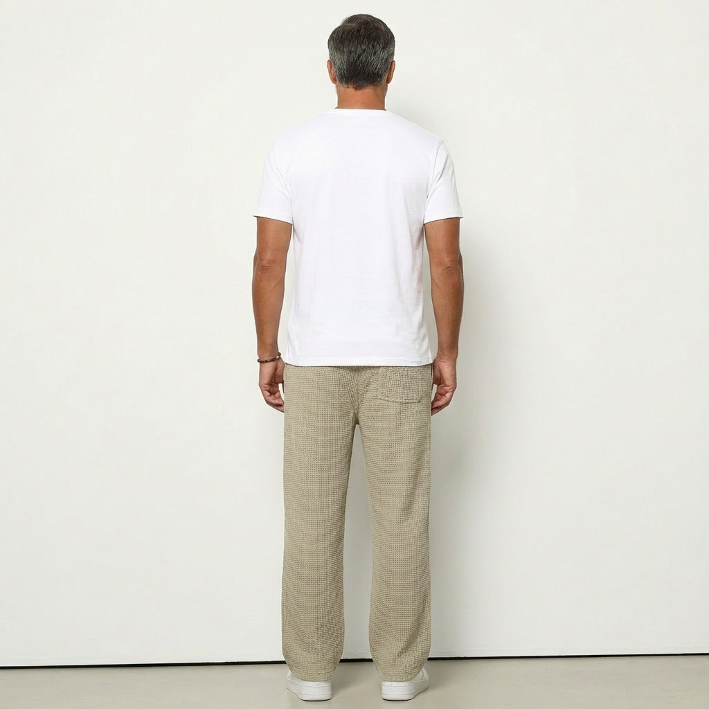 Men's Wide-Leg Adjustable Waist Casual Pants