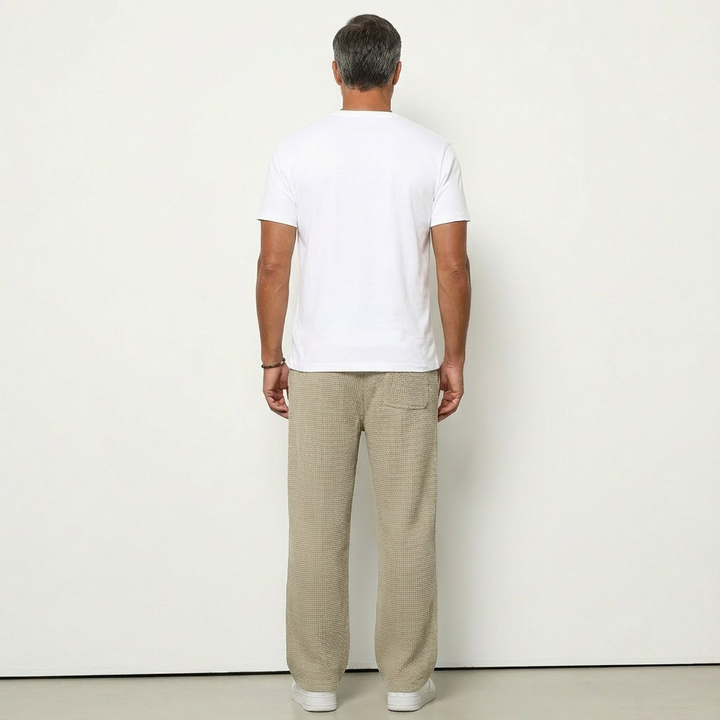Men's Wide-Leg Adjustable Waist Casual Pants