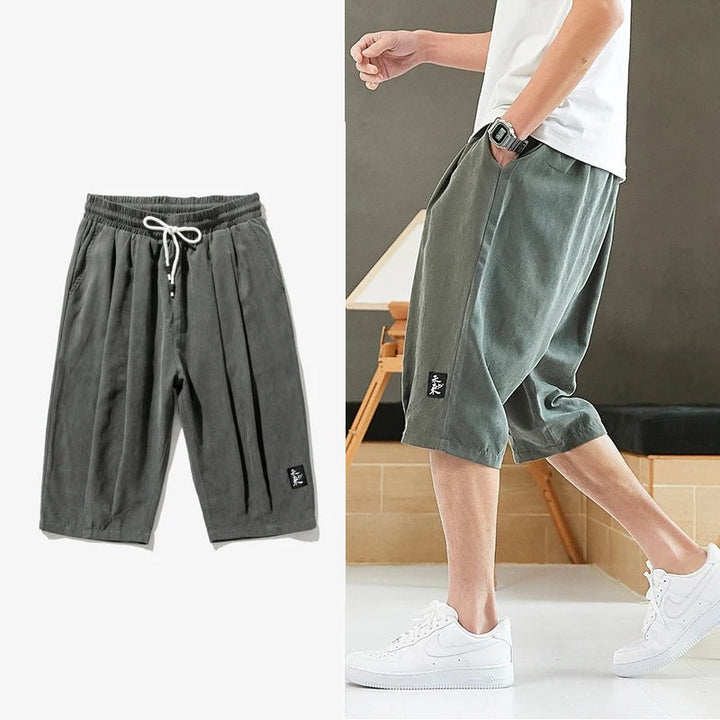 Men's Casual Wide Leg Cord Shorts for Comfortable Summer Wear