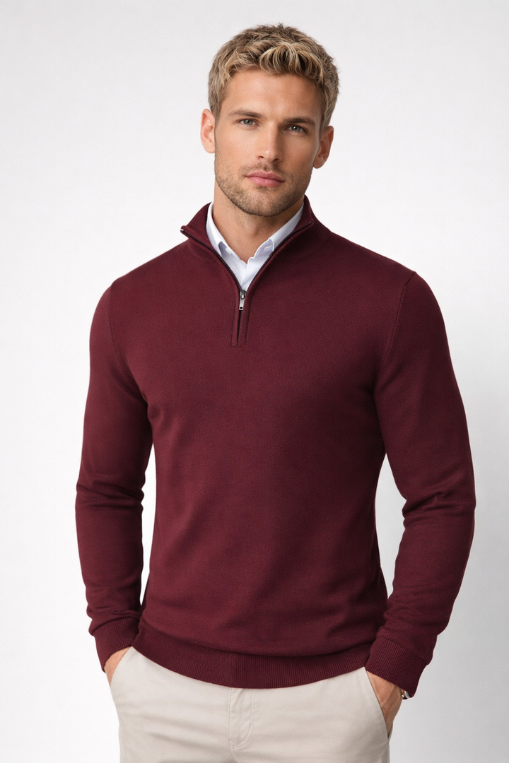 Men's Modern Half Zip High Neck Sweater