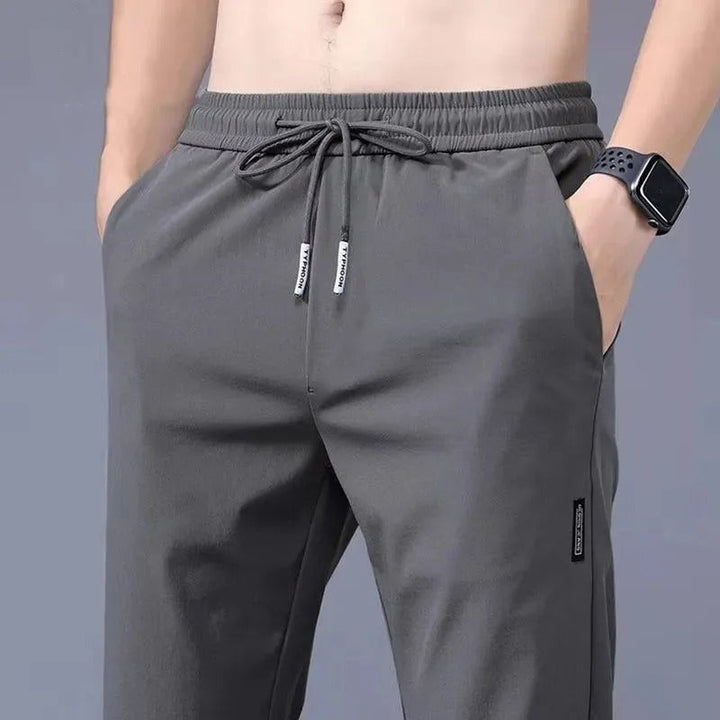 Men's Sporty Jogging Pants with Cord Drawstring