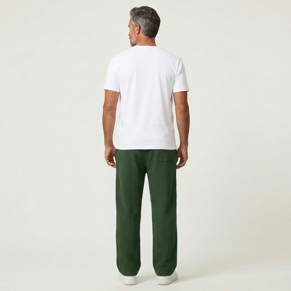 Men's Wide-Leg Adjustable Waist Casual Pants