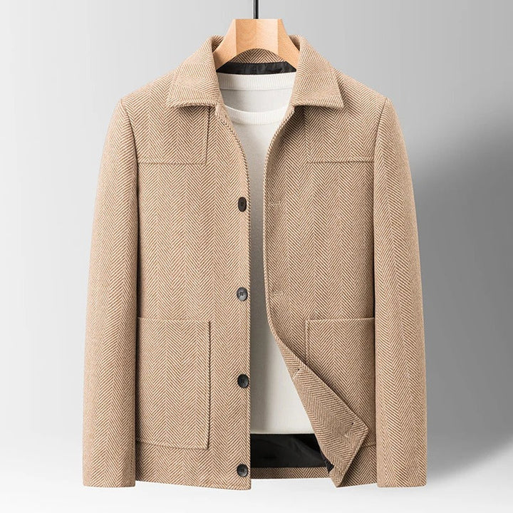 Men's Elegant Herringbone Pattern Jacket