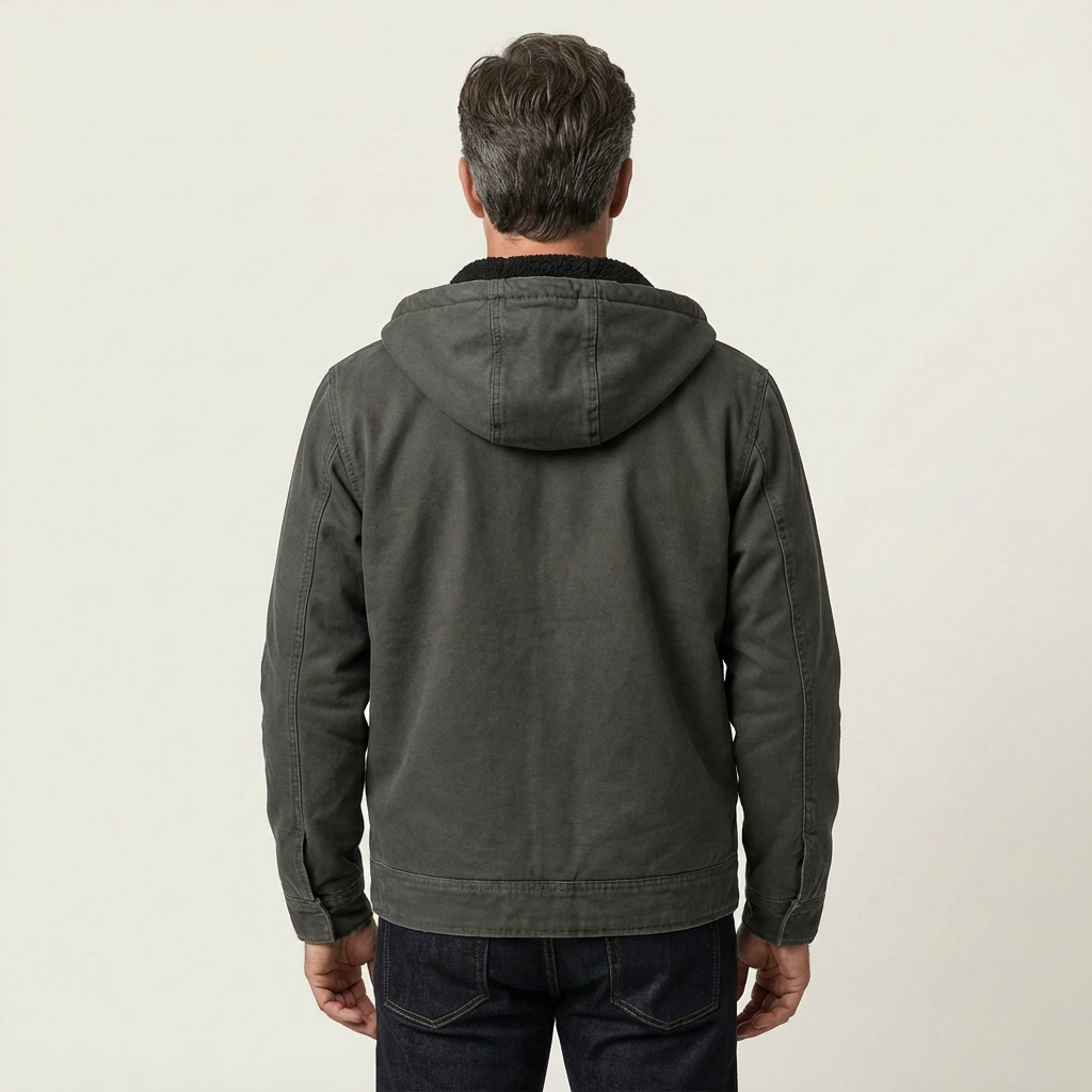 Men's Rugged Canvas Sherpa-Lined Outdoor Jacket