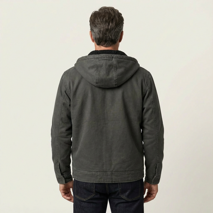 Men's Rugged Canvas Sherpa-Lined Outdoor Jacket