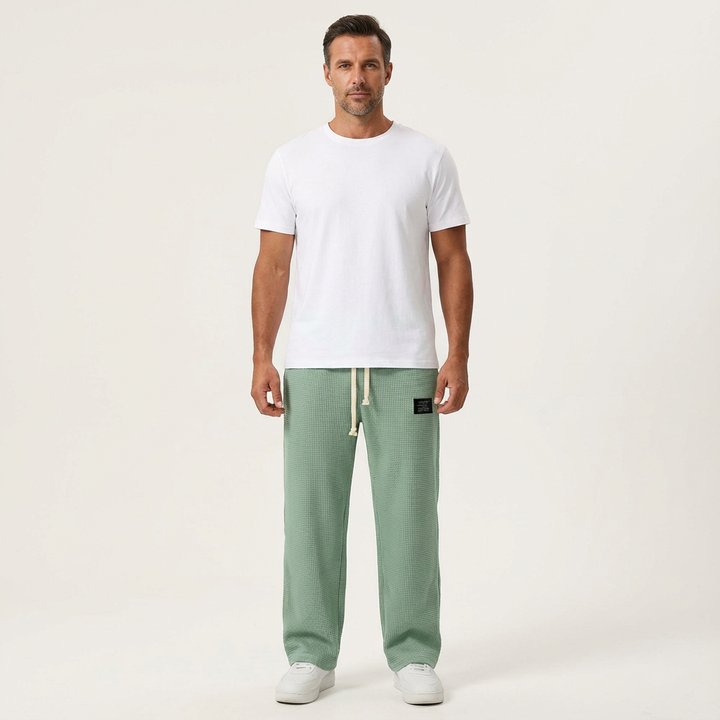 Men's Wide-Leg Adjustable Waist Casual Pants