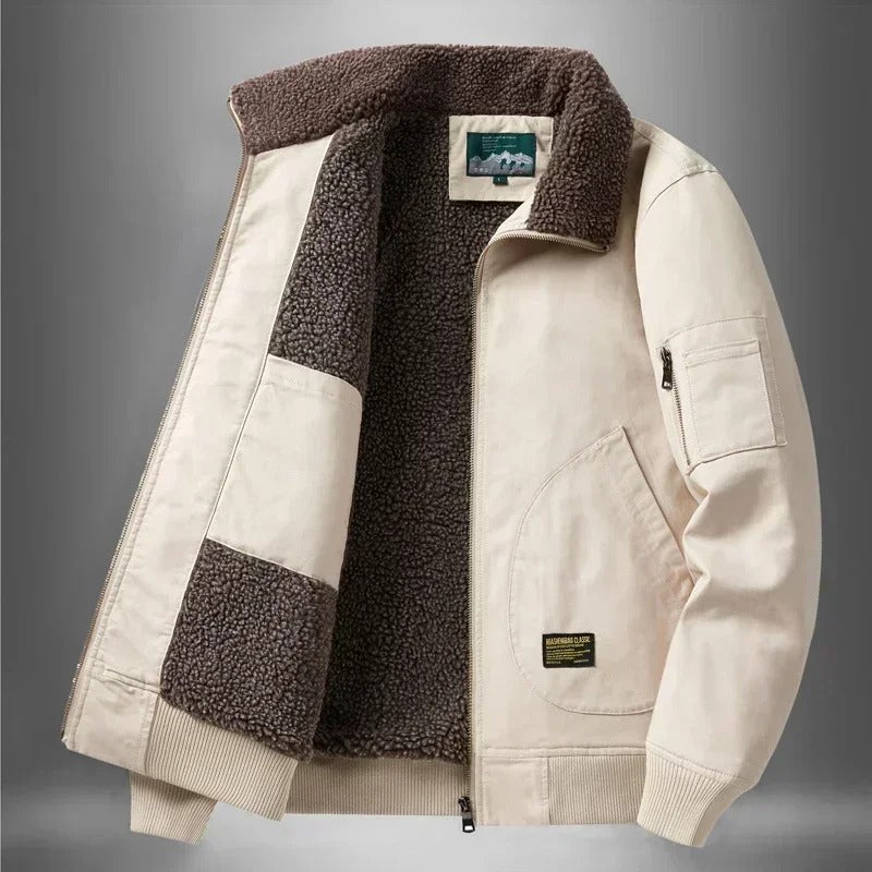 Men's Sherpa-Lined Aviator Jacket for Ultimate Warmth and Style