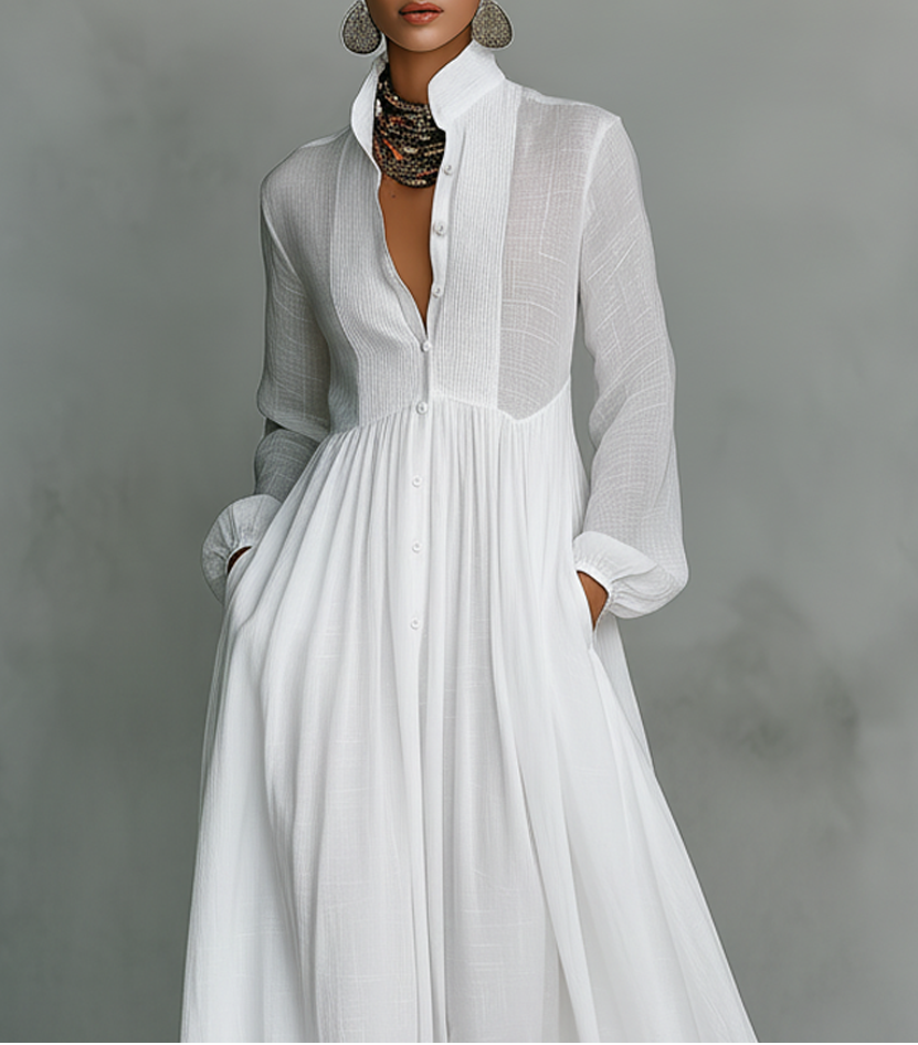 Vitoria | Women's Flowing Minimalist Maxi Dress-Trendy 4 Fit