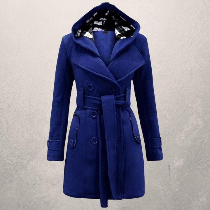Women's Hooded Belted Coat for Warm Winter Fashion