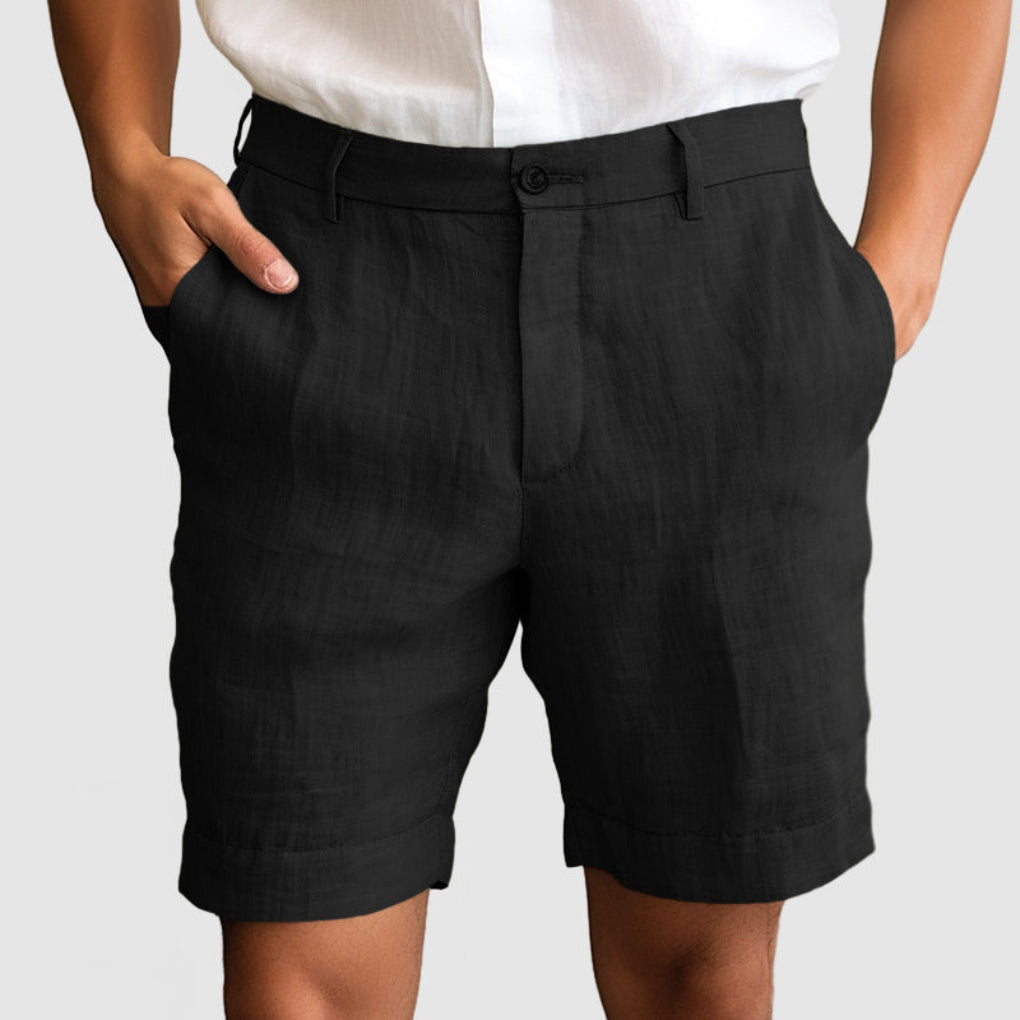 Men's Casual Cotton and Linen Blend Shorts