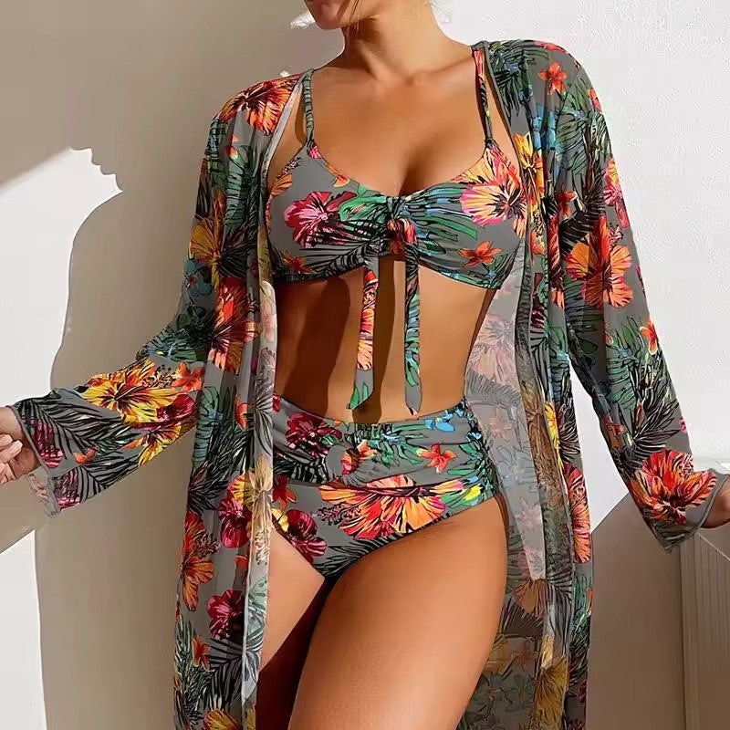 Amira | Women's High Waist Bikini Set with Cover-Up