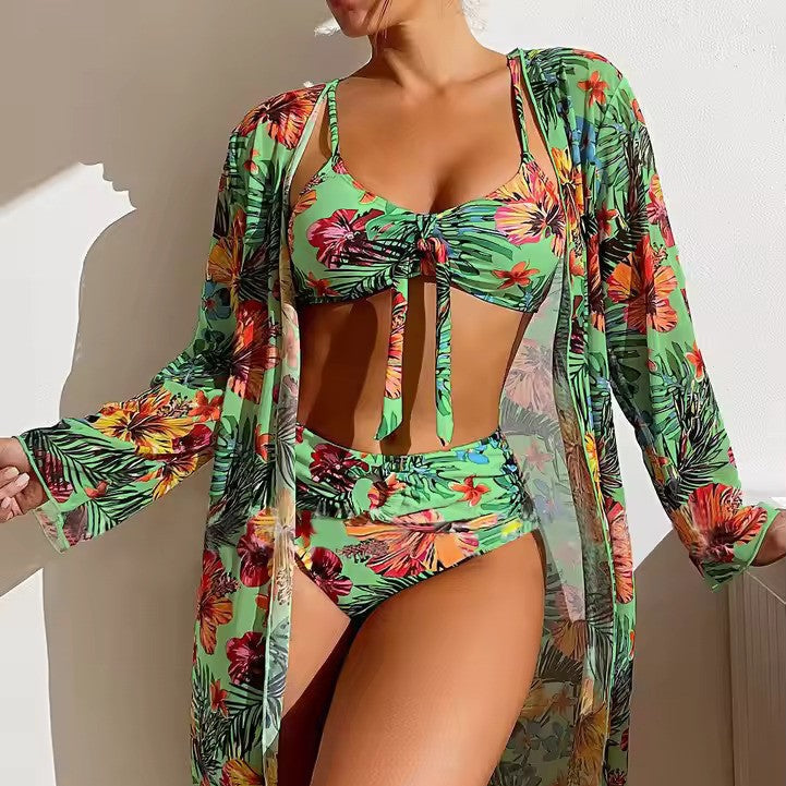 Amira | Women's High Waist Bikini Set with Cover-Up