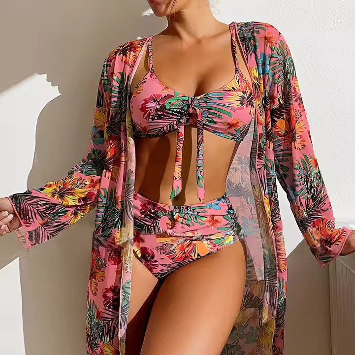 Amira | Women's High Waist Bikini Set with Cover-Up