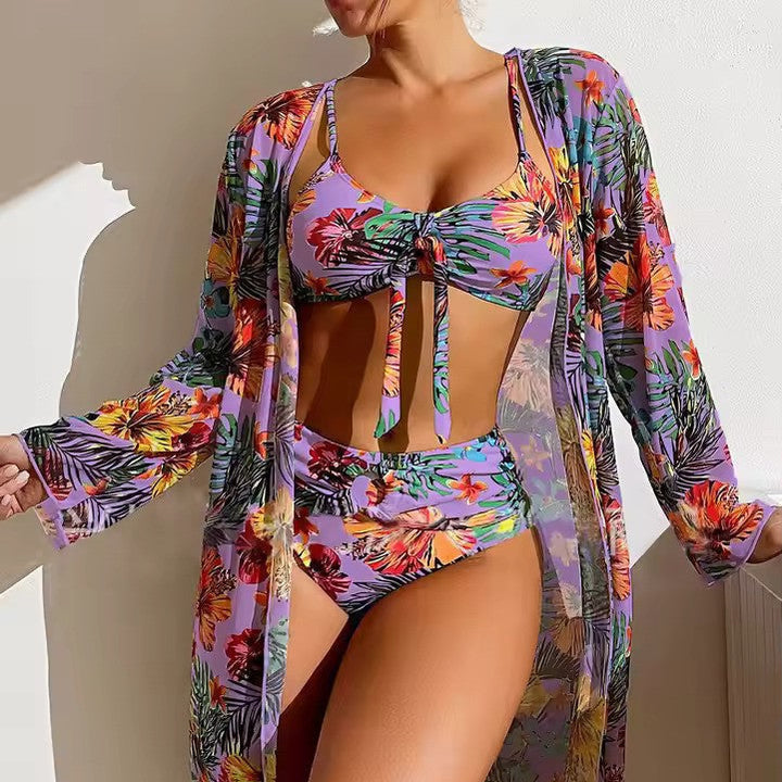 Amira | Women's High Waist Bikini Set with Cover-Up
