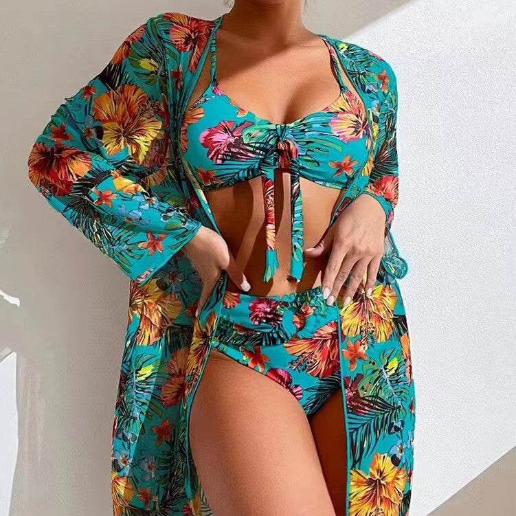 Amira | Women's High Waist Bikini Set with Cover-Up