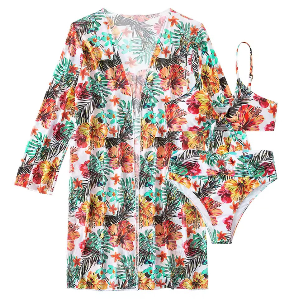 Amira | Women's High Waist Bikini Set with Cover-Up