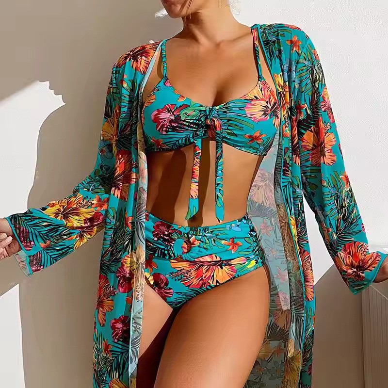 Amira | Women's High Waist Bikini Set with Cover-Up