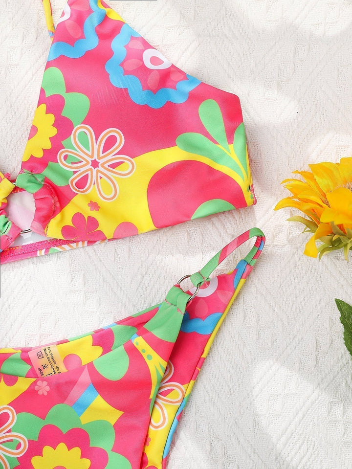 Liliane | Women's Floral Print Bikini Set in Pink