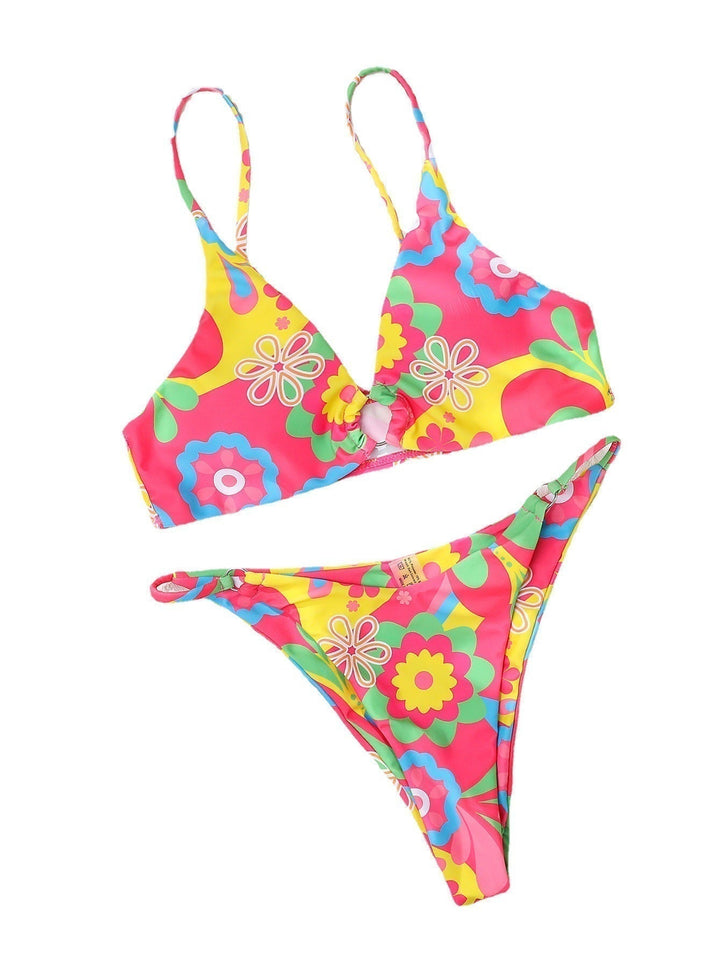 Liliane | Women's Floral Print Bikini Set in Pink