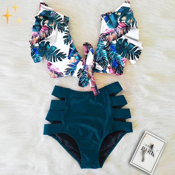 Zaya | Women's Ruffle Top High Waist Bikini Set