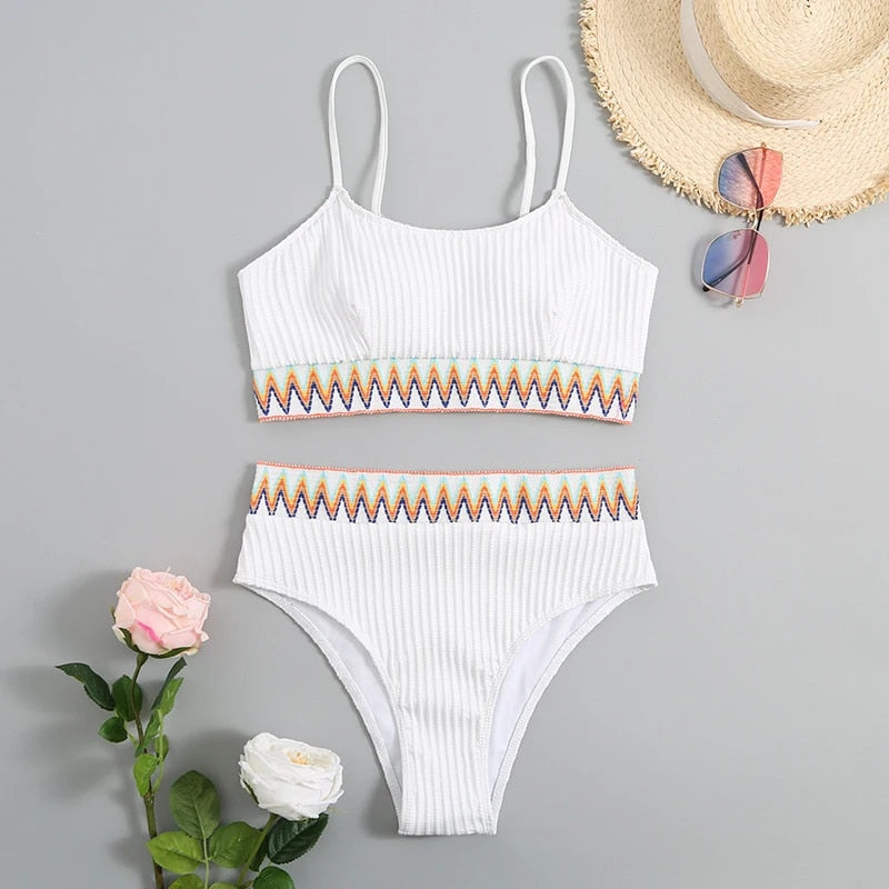 Malia | Women's High Waist Bikini with Adjustable Straps