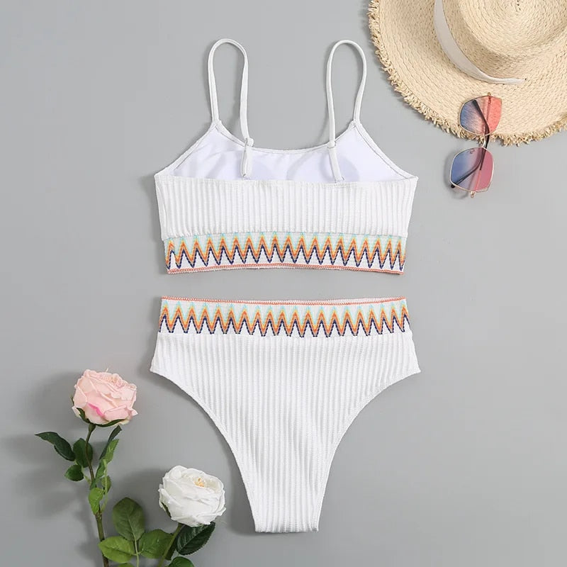 Malia | Women's High Waist Bikini with Adjustable Straps