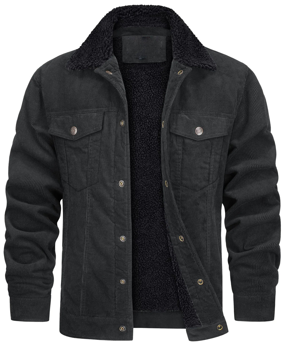 Men's Feeded Cord Jacket with Sherpa Collar for Ultimate Comfort
