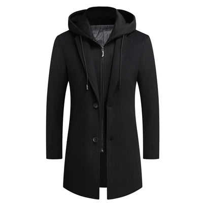 Men's Two-Layer Hooded Coat for Ultimate Warmth and Style